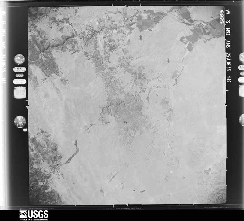 U.S. Geological Survey aerial photograph, 1955-08-25, scale 1:63000