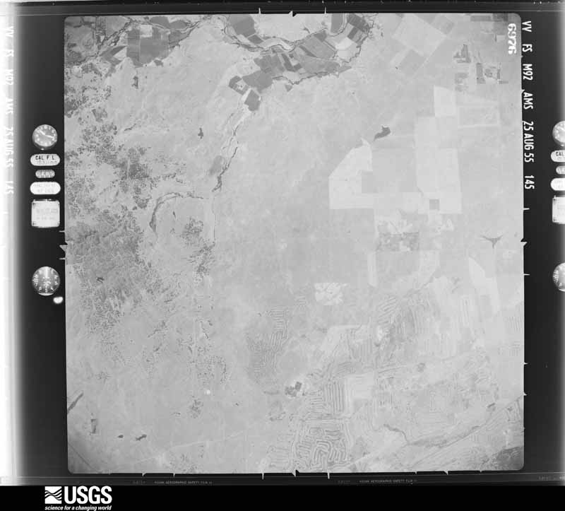 U.S. Geological Survey aerial photograph, 1955-08-25, scale 1:63000