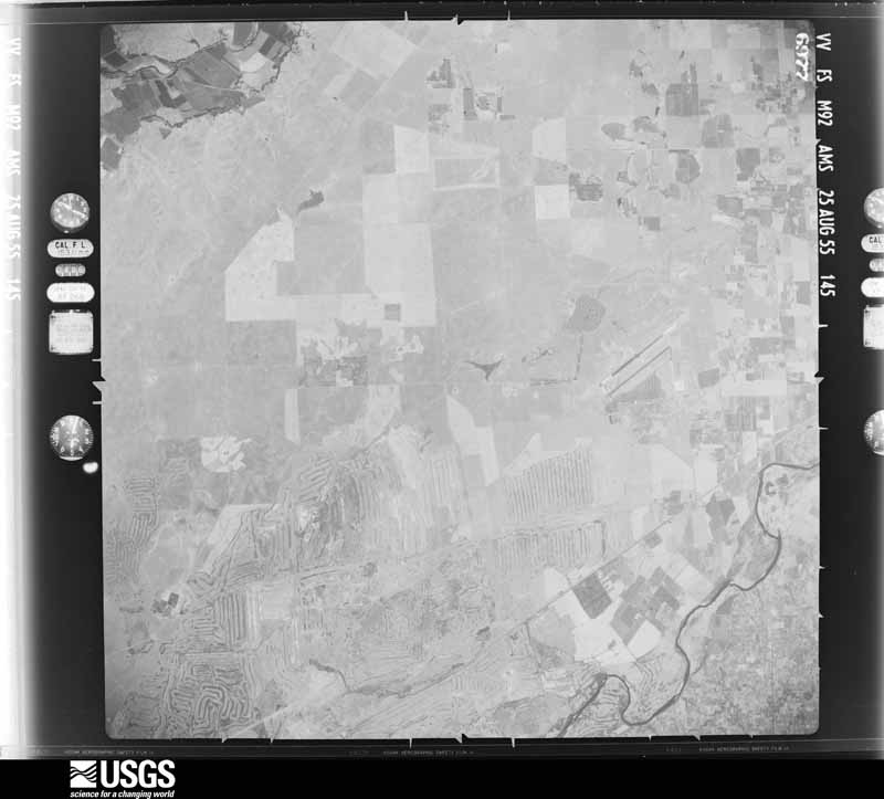 U.S. Geological Survey aerial photograph, 1955-08-25, scale 1:63000