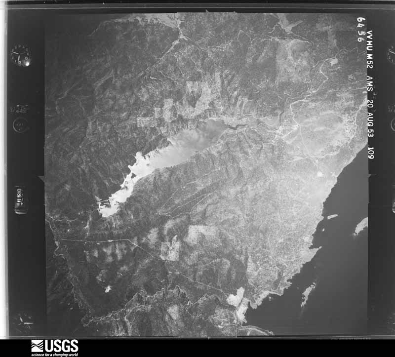 U.S. Geological Survey aerial photograph, 1954-09-05, scale 1:60000