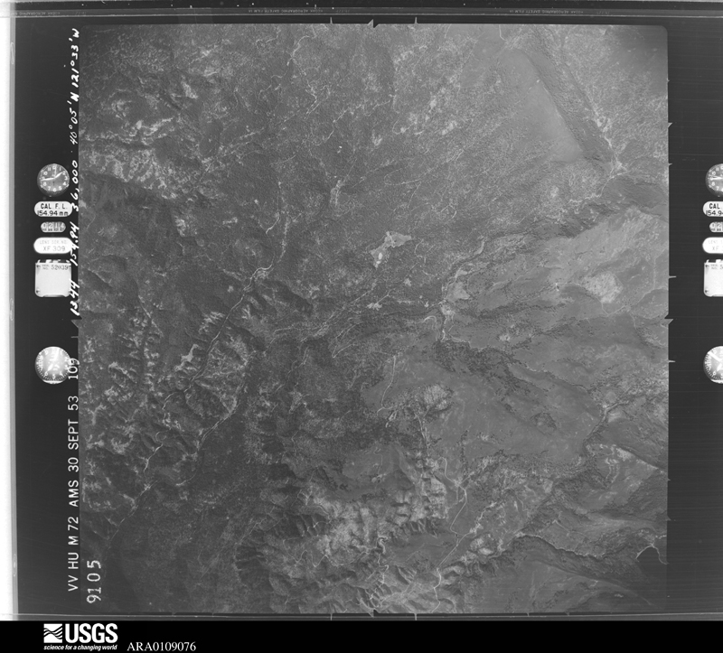 U.S. Geological Survey aerial photograph, 1954-09-05, scale 1:60000
