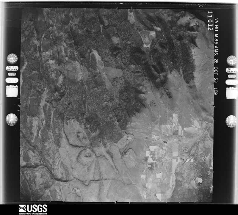 U.S. Geological Survey aerial photograph, 1954-05-22, scale 1:60000