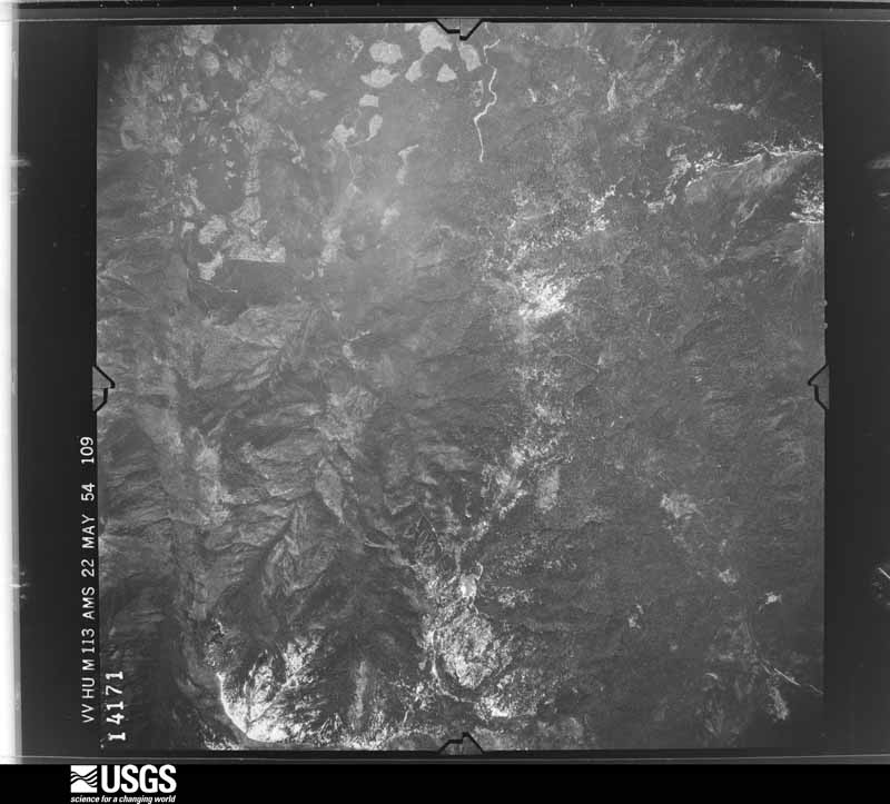 U.S. Geological Survey aerial photograph, 1954-05-22, scale 1:54000