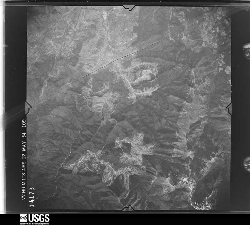 U.S. Geological Survey aerial photograph, 1954-05-22, scale 1:54000