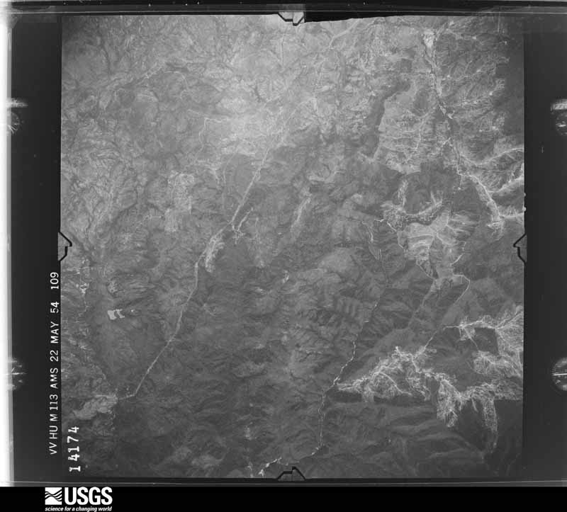 U.S. Geological Survey aerial photograph, 1954-05-22, scale 1:54000