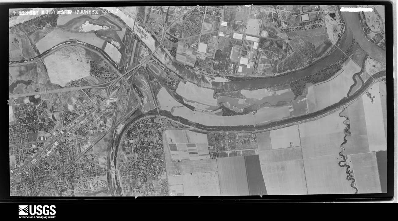 U.S. Geological Survey aerial photograph, 1952-06-18, scale 1:21729