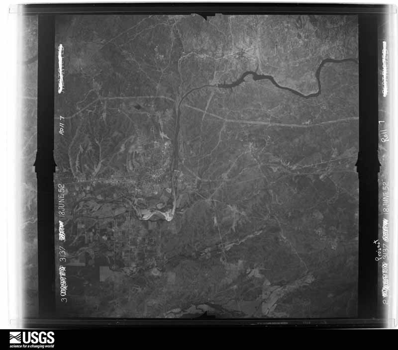 U.S. Geological Survey aerial photograph, 1952-06-18, scale 1:72242