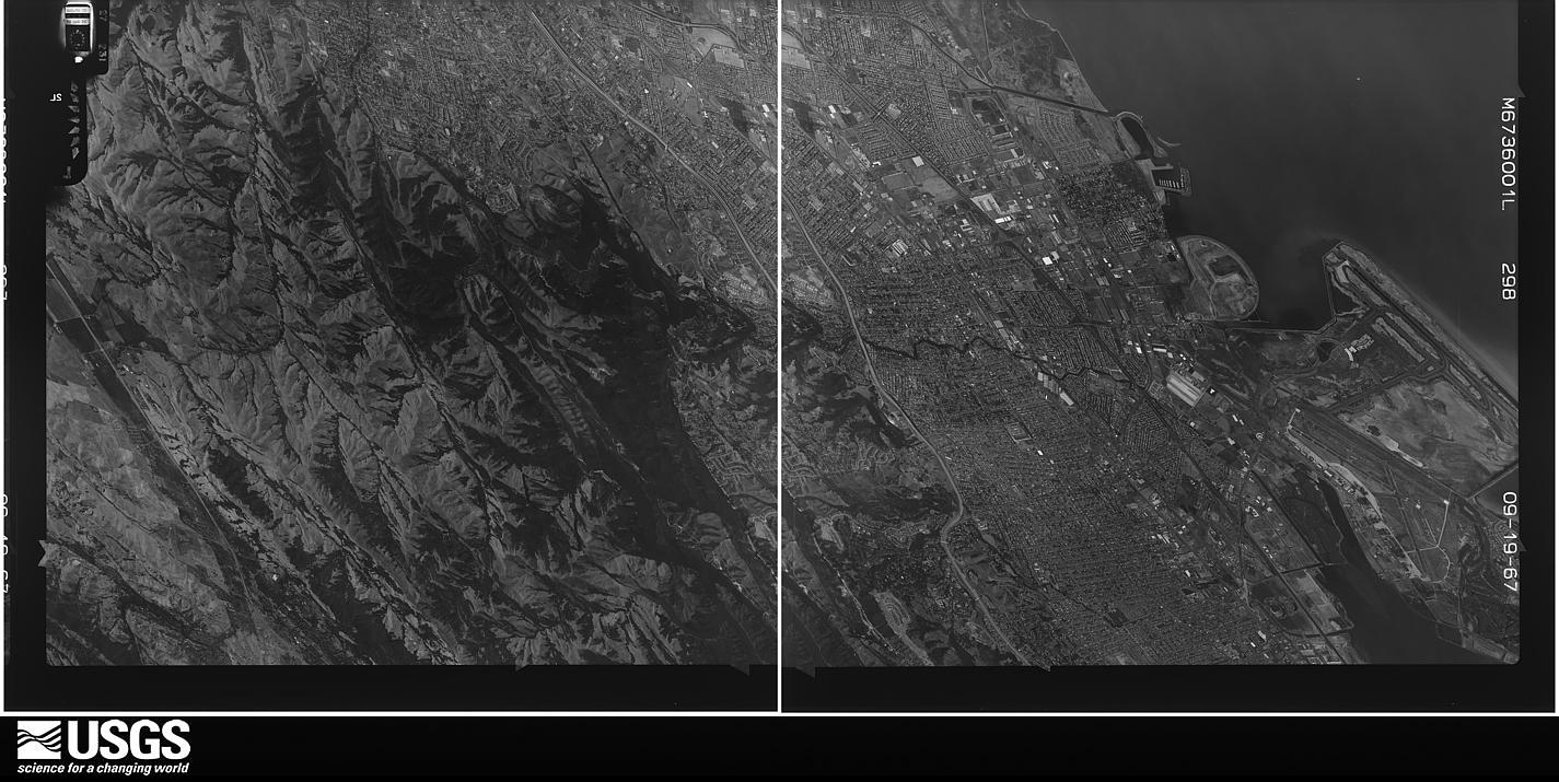 U.S. Geological Survey aerial photograph, 1967-09-19, scale 1:21670