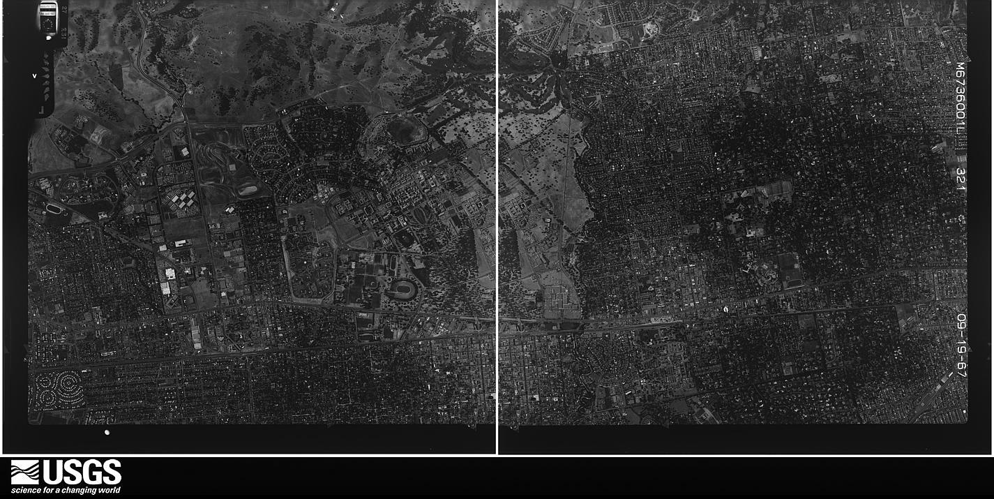 U.S. Geological Survey aerial photograph, 1967-09-19, scale 1:21670