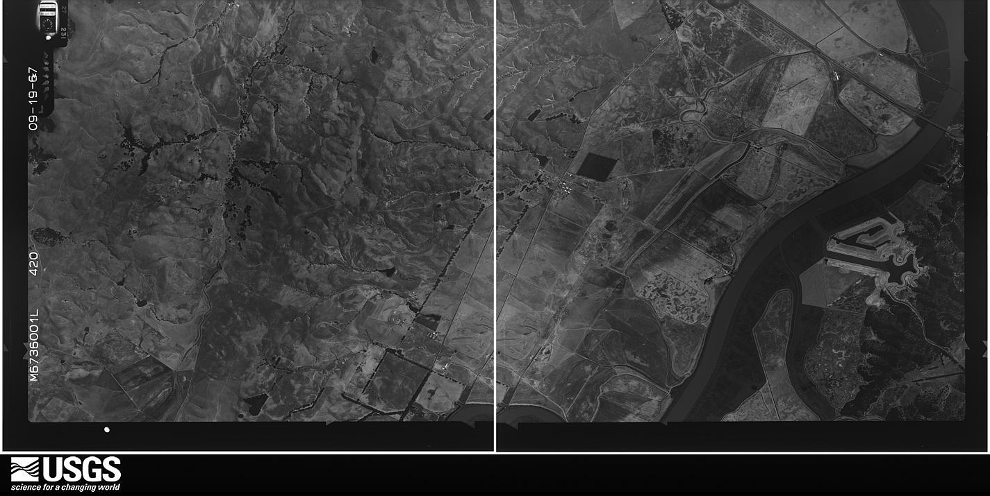 U.S. Geological Survey aerial photograph, 1967-09-19, scale 1:21670
