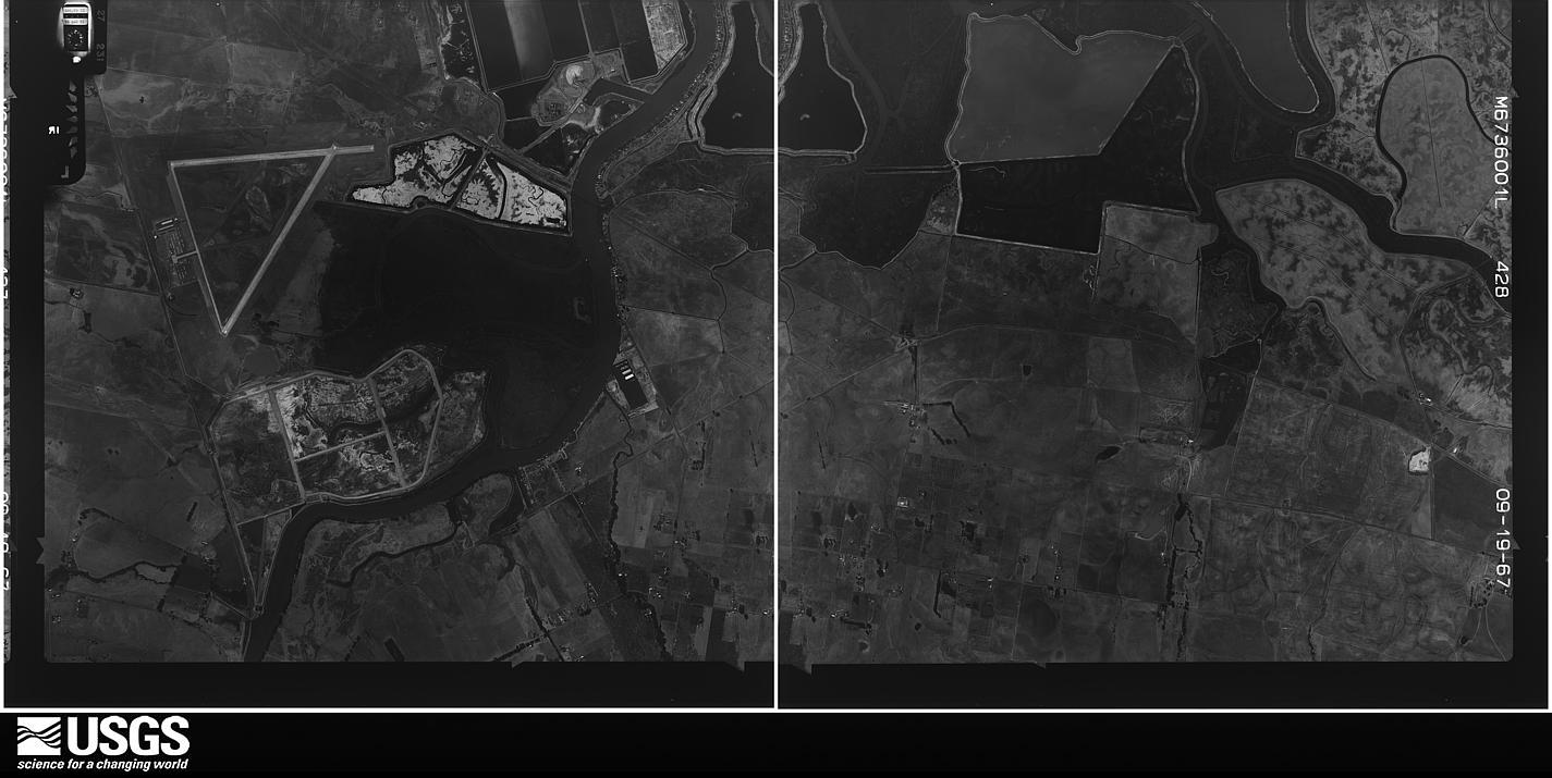 U.S. Geological Survey aerial photograph, 1967-09-19, scale 1:21670