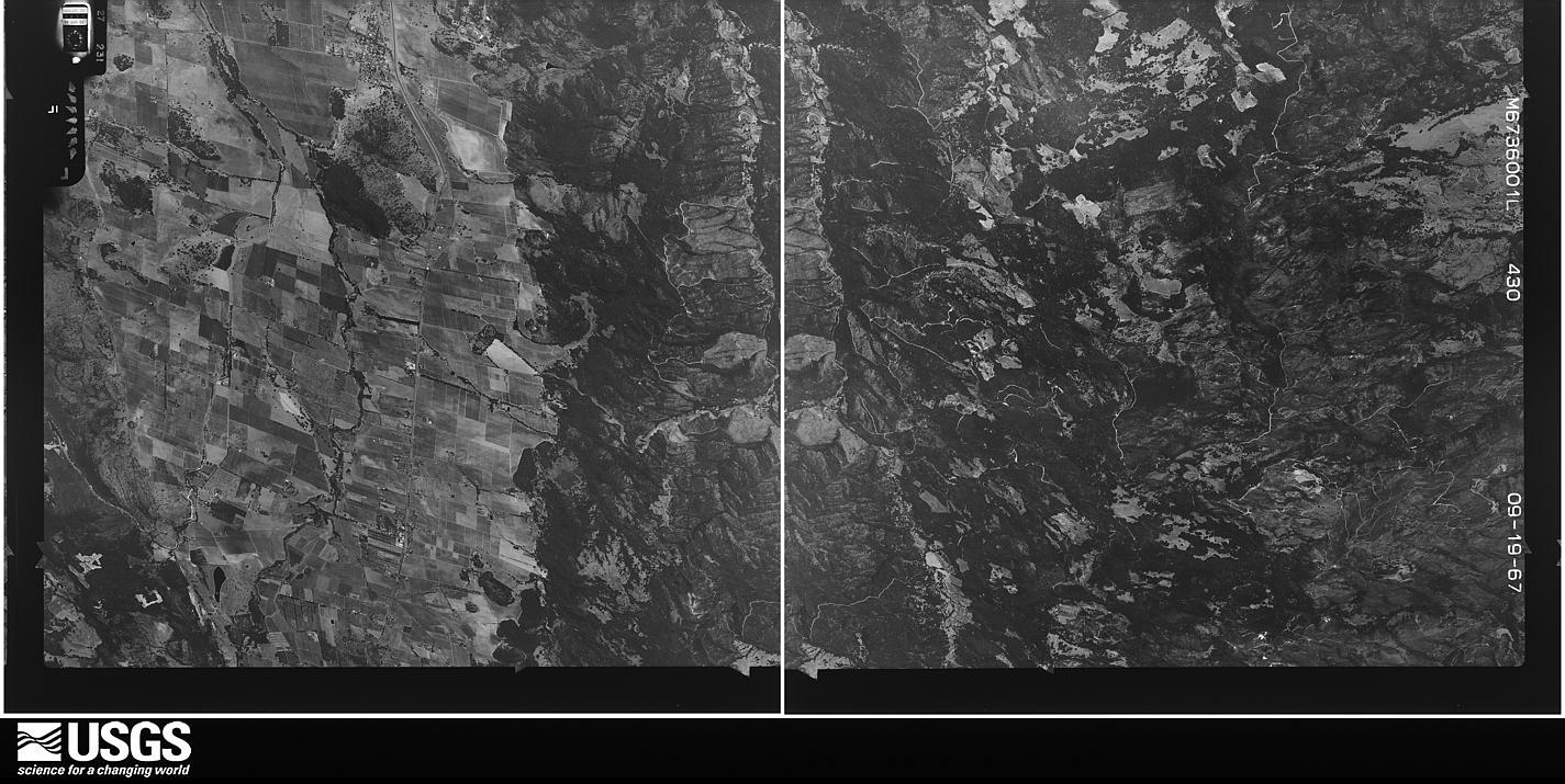 U.S. Geological Survey aerial photograph, 1967-09-19, scale 1:21670