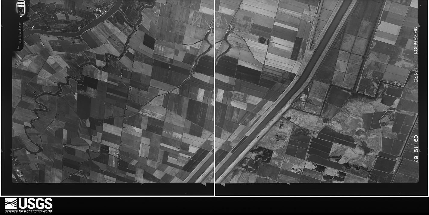 U.S. Geological Survey aerial photograph, 1967-09-19, scale 1:21670