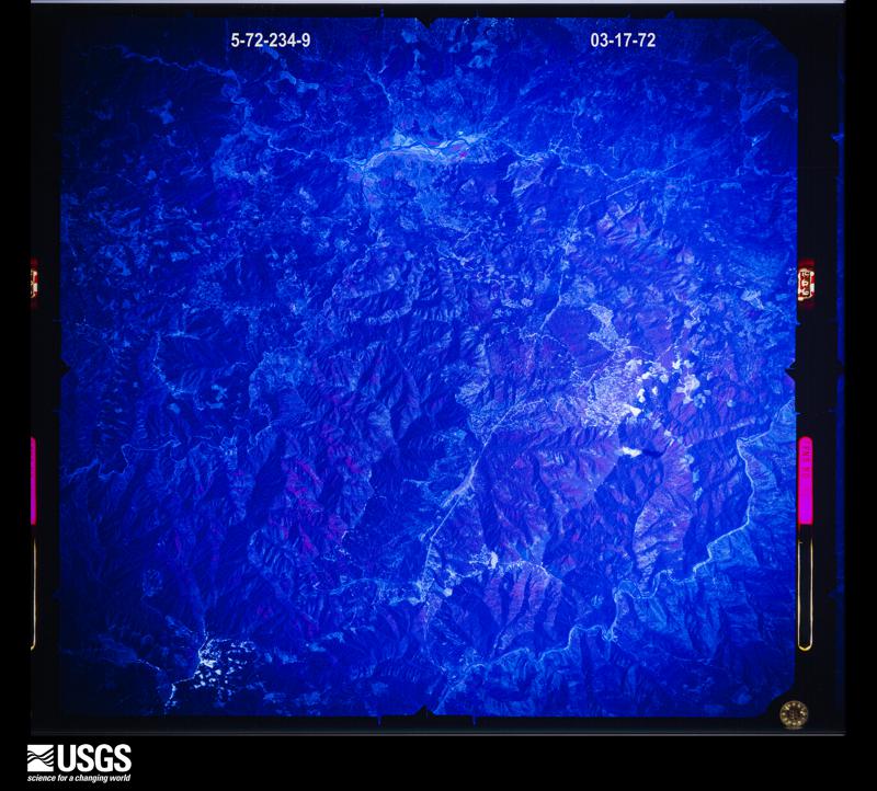 U.S. Geological Survey aerial photograph, 1972-03-17, scale 1:130000