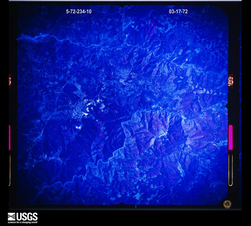 U.S. Geological Survey aerial photograph, 1972-03-17, scale 1:130000