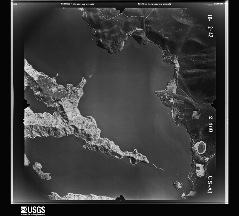 U.S. Geological Survey aerial photograph, 1942-10-02, scale 1:27200