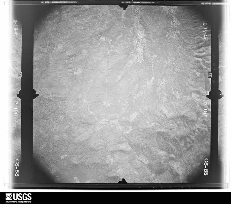 U.S. Geological Survey aerial photograph, 1945-10-19, scale 1:39200