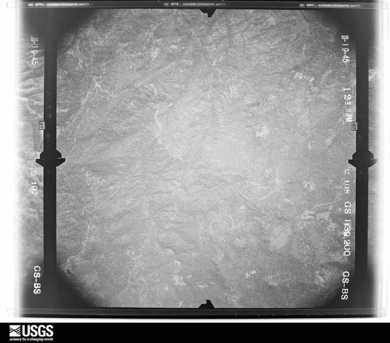 U.S. Geological Survey aerial photograph, 1945-10-19, scale 1:39200