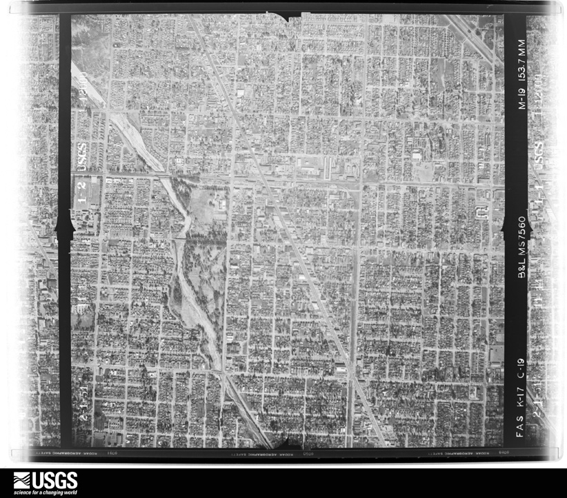 U.S. Geological Survey aerial photograph, 1951-02-01, scale 1:12000