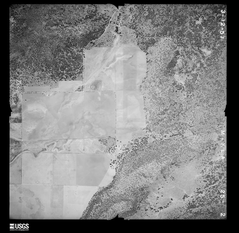 U.S. Geological Survey aerial photograph, 1957-03-12, scale 1:12000