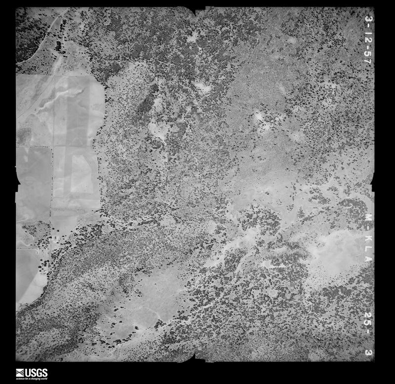 U.S. Geological Survey aerial photograph, 1957-03-12, scale 1:12000
