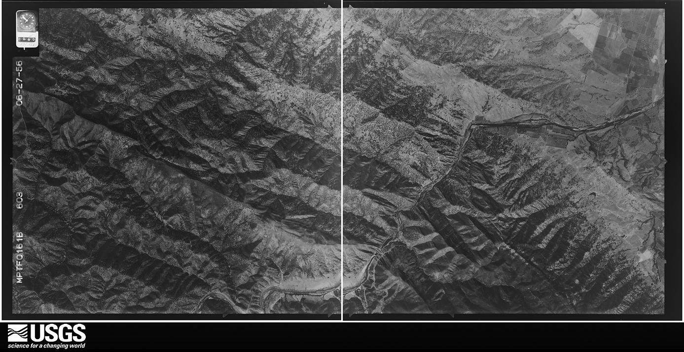 U.S. Geological Survey aerial photograph, 1956-06-27, scale 1:34000