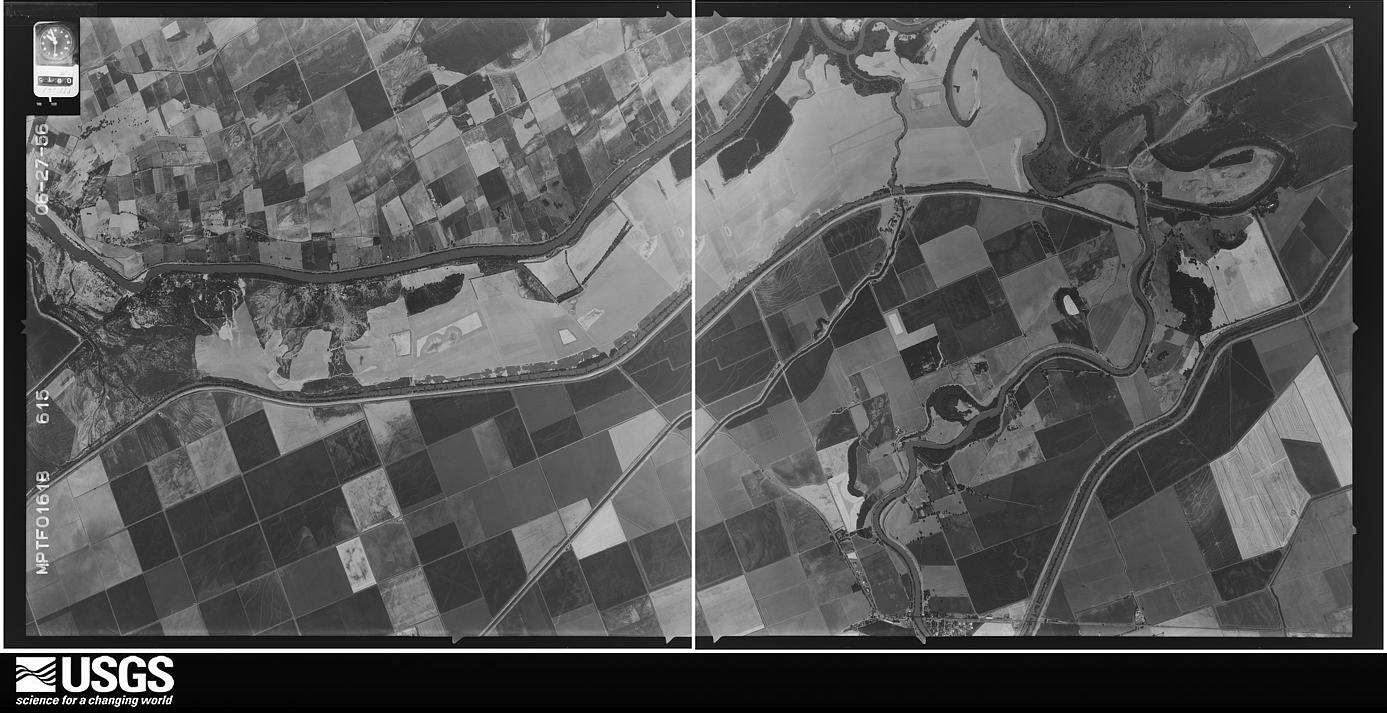 U.S. Geological Survey aerial photograph, 1956-06-27, scale 1:34000