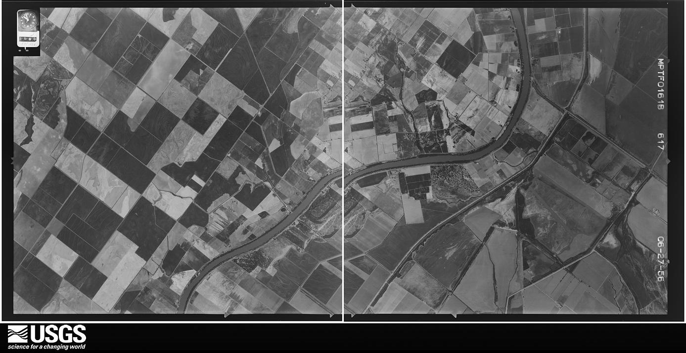 U.S. Geological Survey aerial photograph, 1956-06-27, scale 1:34000