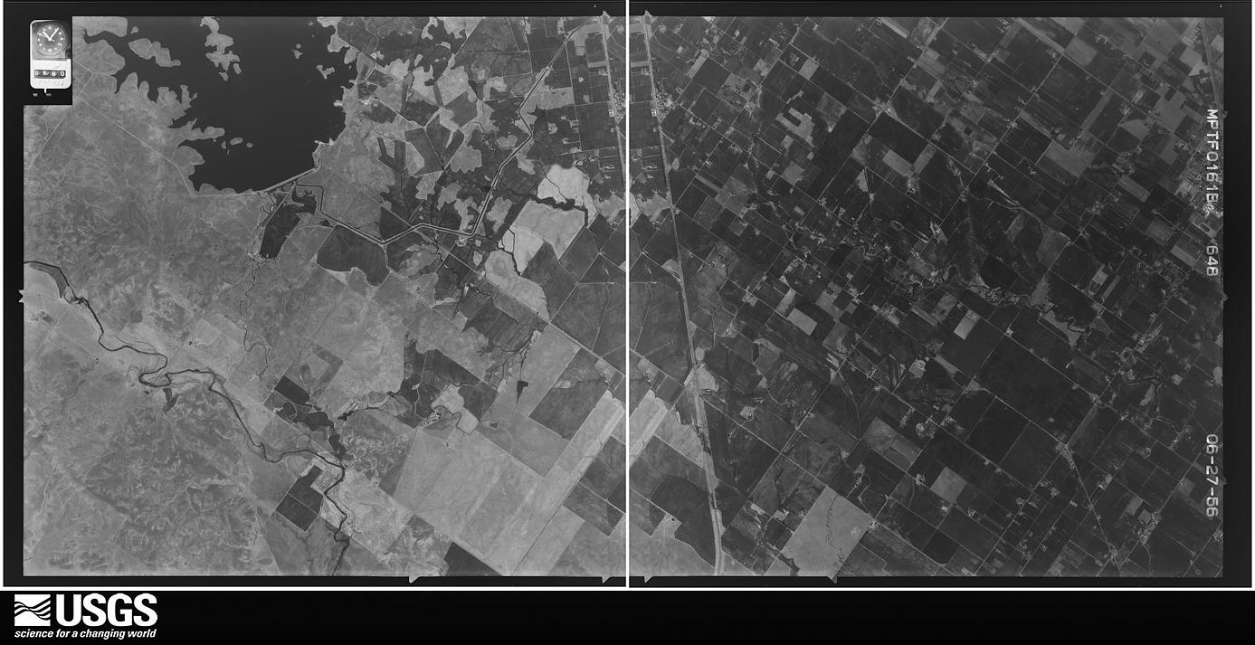 U.S. Geological Survey aerial photograph, 1956-06-27, scale 1:34000