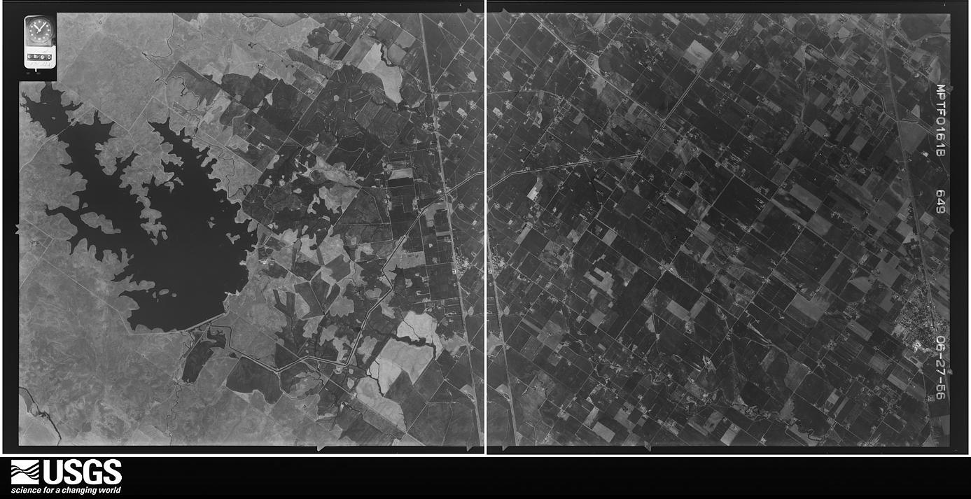 U.S. Geological Survey aerial photograph, 1956-06-27, scale 1:34000