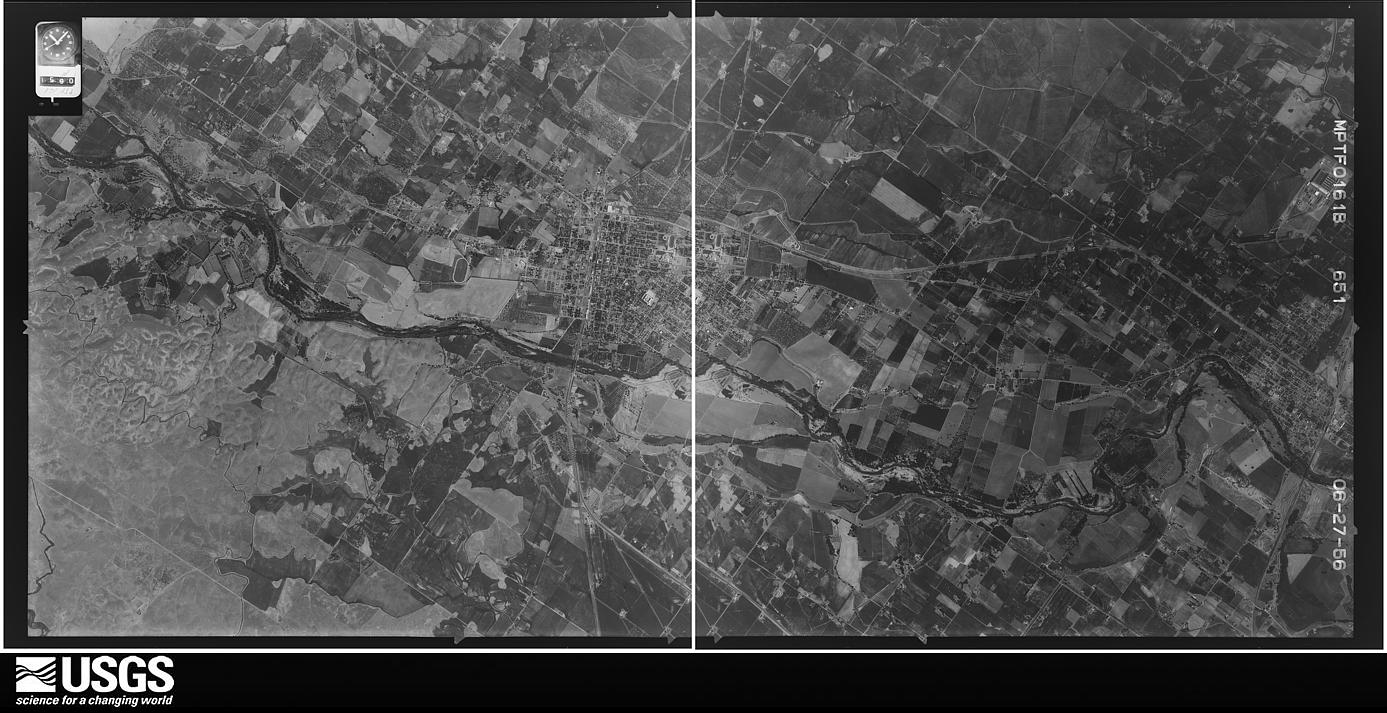 U.S. Geological Survey aerial photograph, 1956-06-27, scale 1:34000