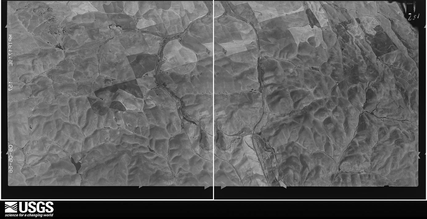 U.S. Geological Survey aerial photograph, 1956-08-05, scale 1:21670