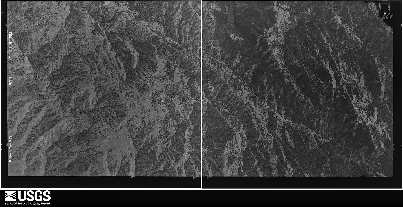 U.S. Geological Survey aerial photograph, 1956-08-05, scale 1:21670
