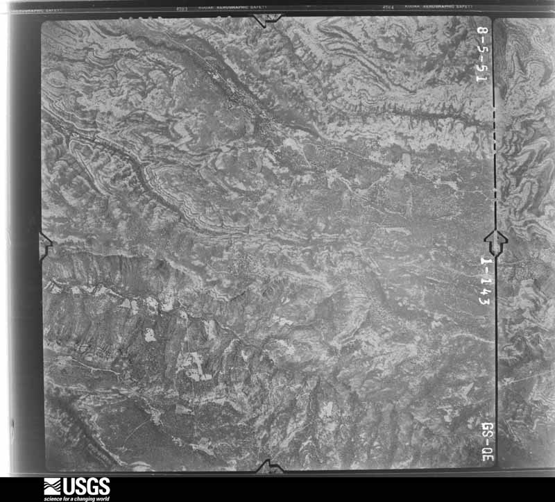 U.S. Geological Survey aerial photograph, 1951-08-31, scale 1:37400