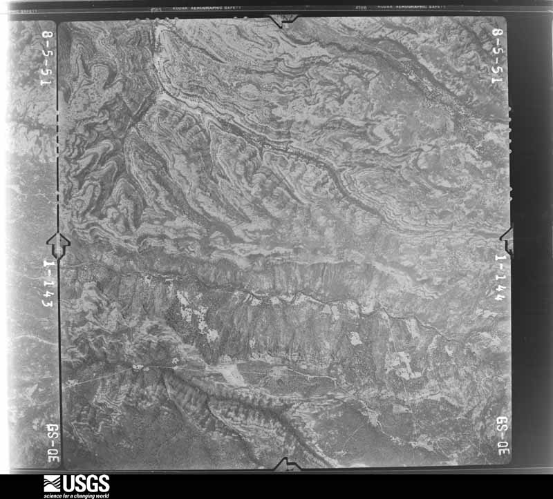 U.S. Geological Survey aerial photograph, 1951-08-31, scale 1:37400