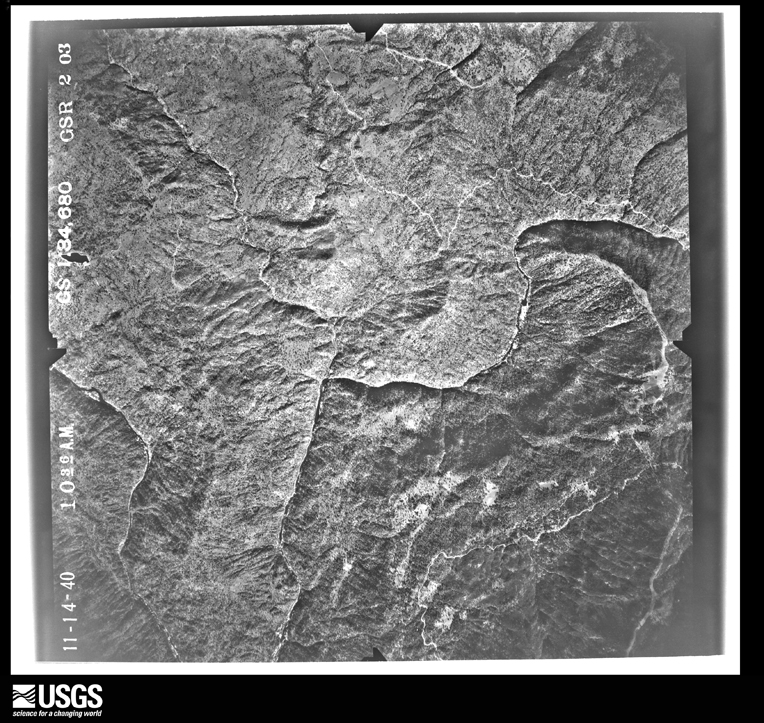 U.S. Geological Survey aerial photograph, 1940-11-14, scale 1:34680