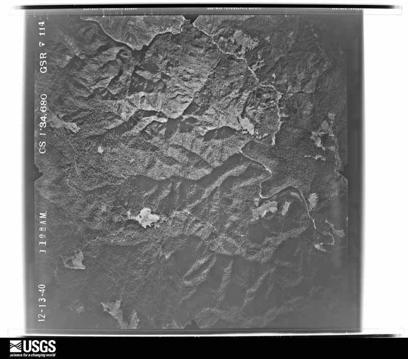 U.S. Geological Survey aerial photograph, 1940-12-13, scale 1:34680