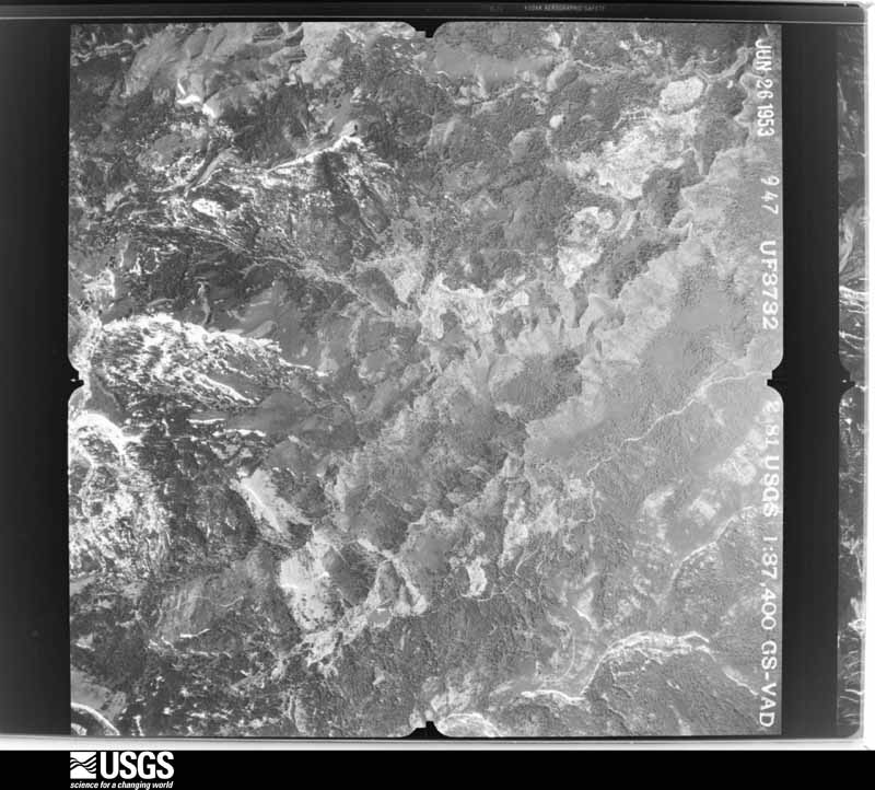 U.S. Geological Survey aerial photograph, 1953-06-27, scale 1:37400