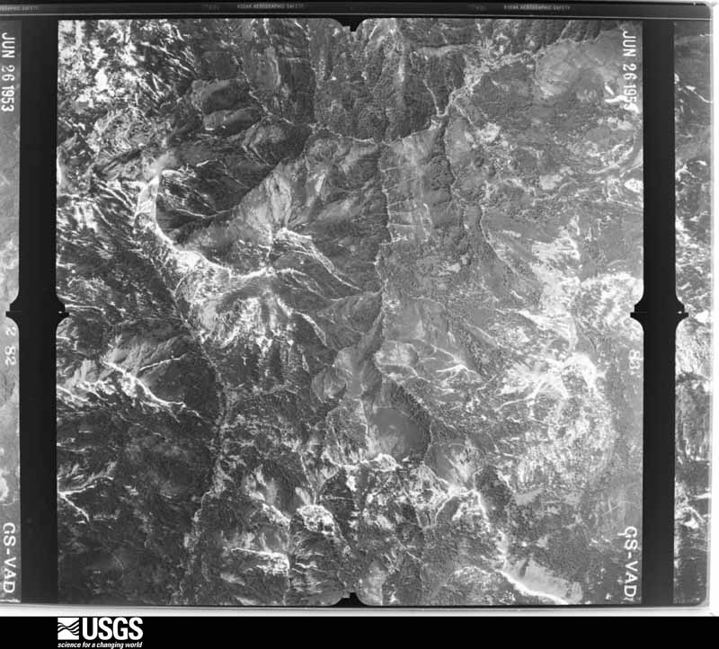 U.S. Geological Survey aerial photograph, 1953-06-27, scale 1:37400