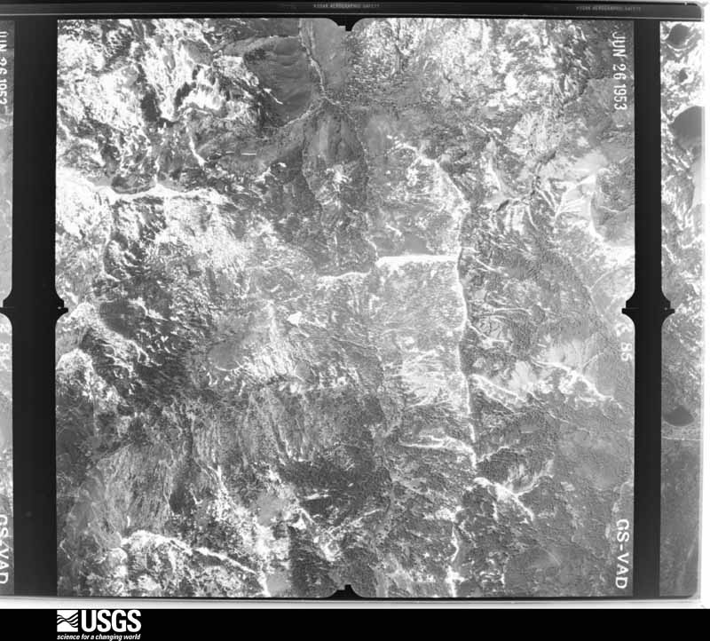 U.S. Geological Survey aerial photograph, 1953-06-27, scale 1:37400