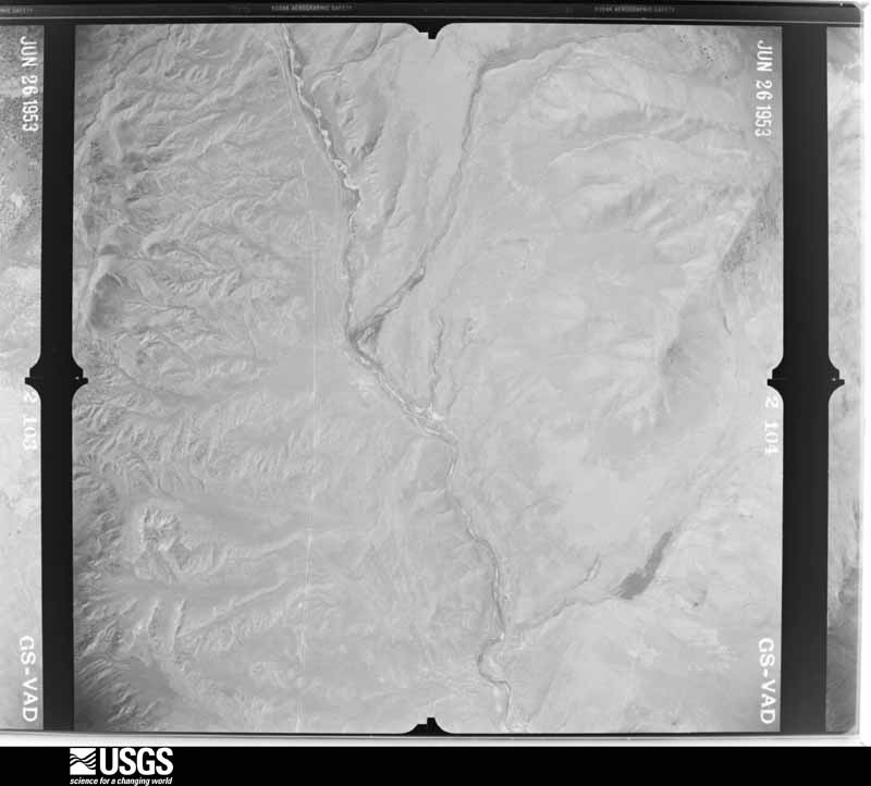 U.S. Geological Survey aerial photograph, 1953-06-27, scale 1:37400