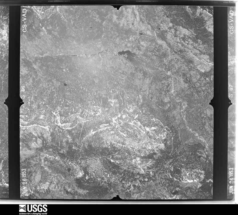U.S. Geological Survey aerial photograph, 1953-06-27, scale 1:37400