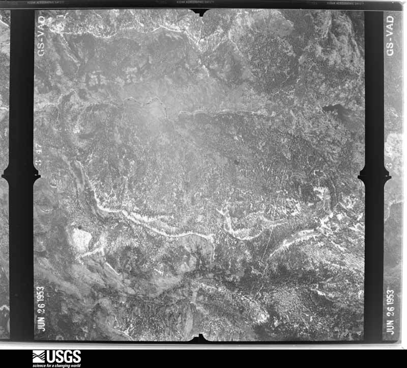 U.S. Geological Survey aerial photograph, 1953-06-27, scale 1:37400