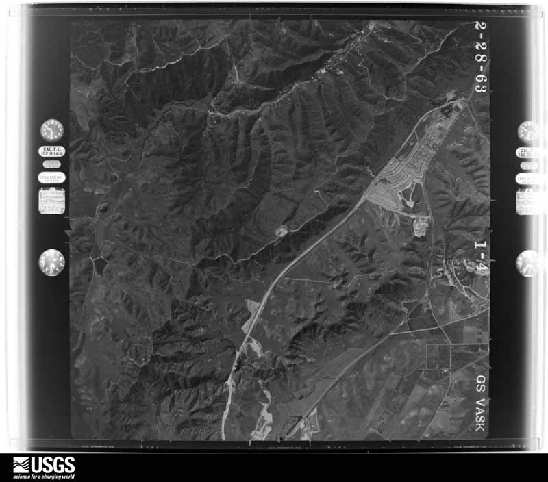 U.S. Geological Survey aerial photograph, 1963-02-28, scale 1:30000