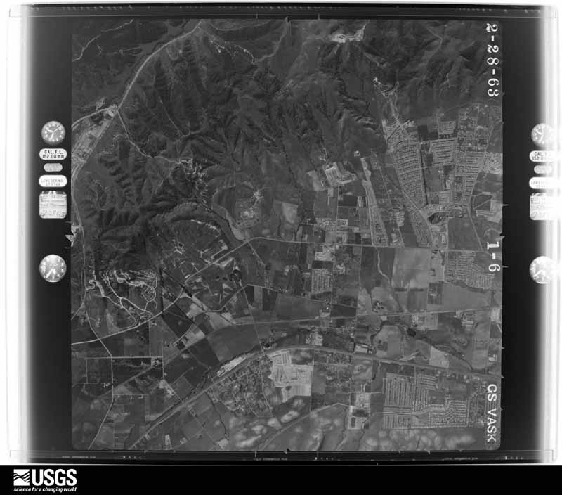 U.S. Geological Survey aerial photograph, 1963-02-28, scale 1:30000