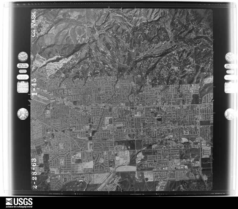 U.S. Geological Survey aerial photograph, 1963-02-28, scale 1:30000
