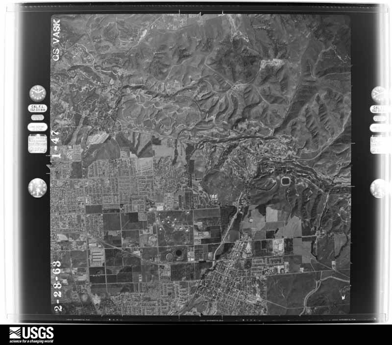 U.S. Geological Survey aerial photograph, 1963-02-28, scale 1:30000
