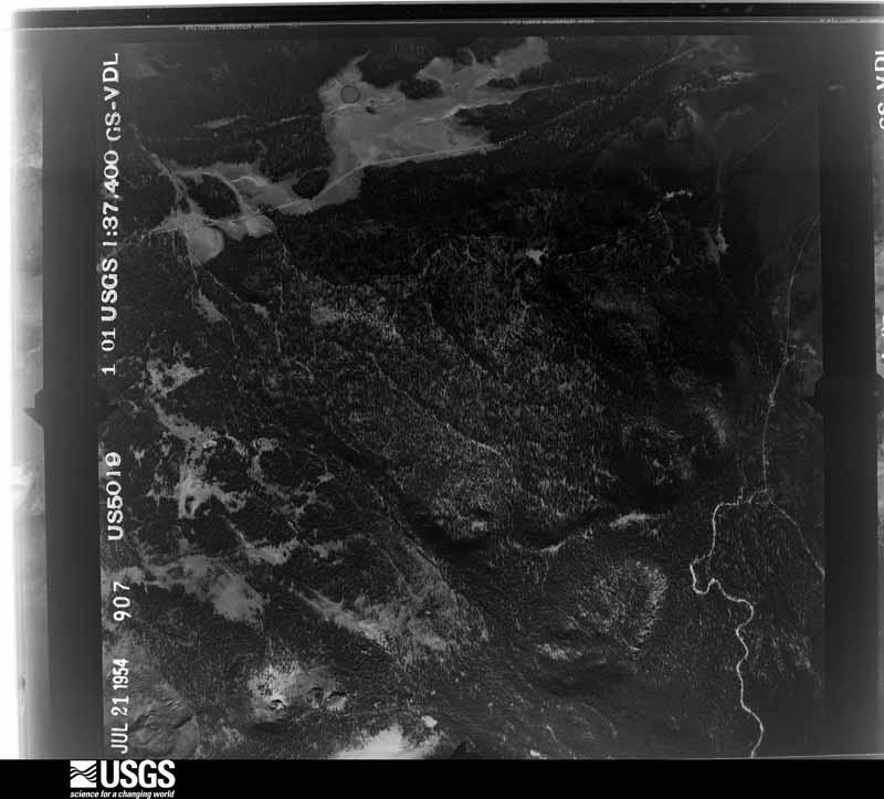 U.S. Geological Survey aerial photograph, 1954-07-21, scale 1:37400