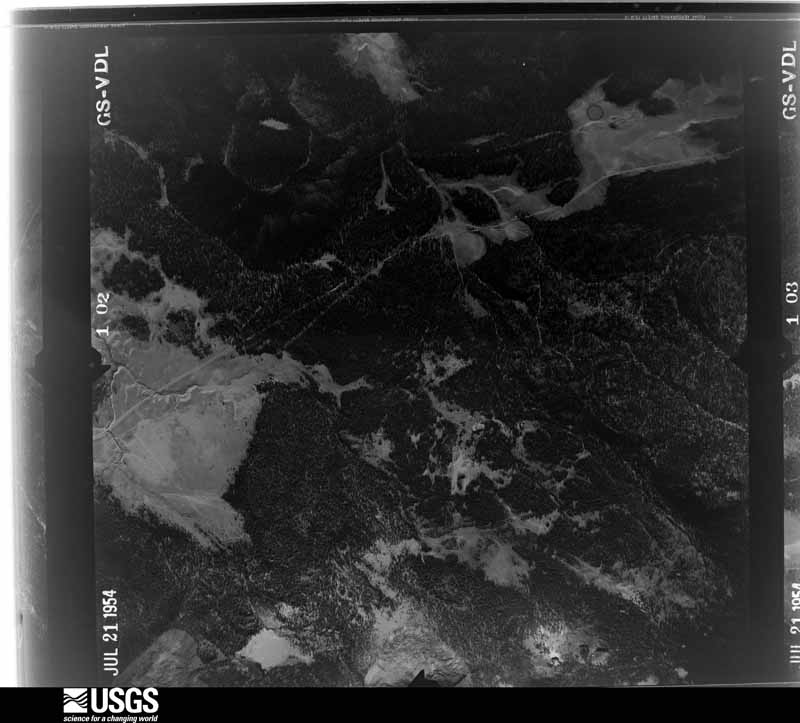 U.S. Geological Survey aerial photograph, 1954-07-21, scale 1:37400