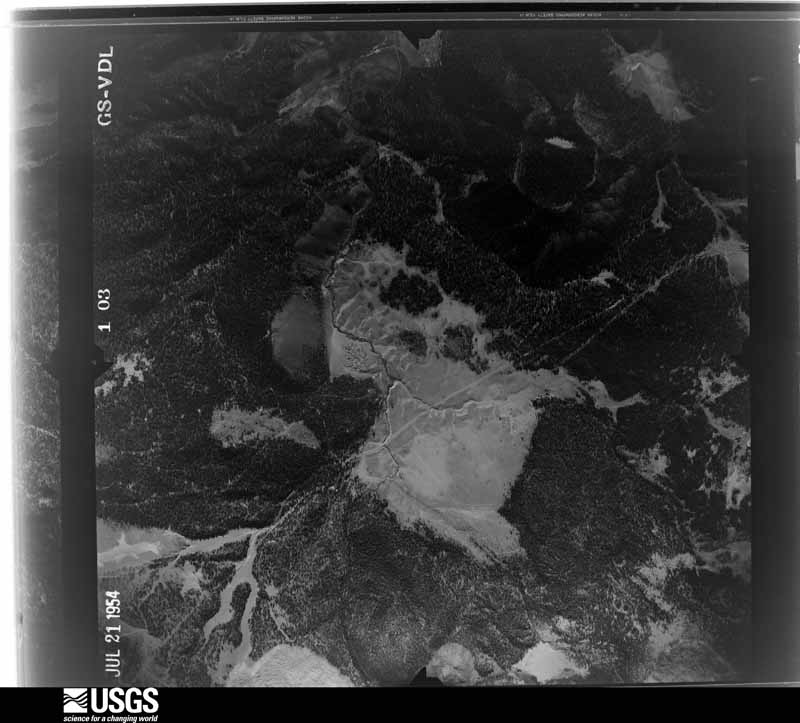 U.S. Geological Survey aerial photograph, 1954-07-21, scale 1:37400